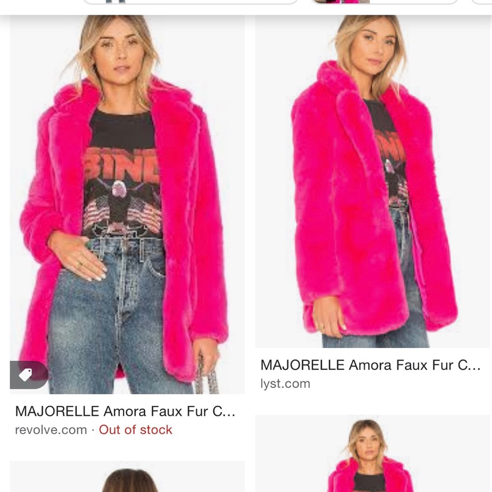 Marjorelle faux fur hot pink coat xxs REVOLVE